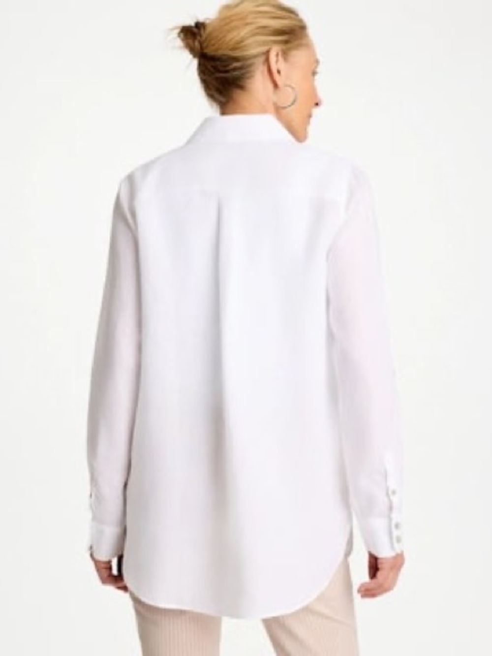 🌺Chico’s Linen White Button-Front Tunic Shirt-NWOT - Picture 2 of 8